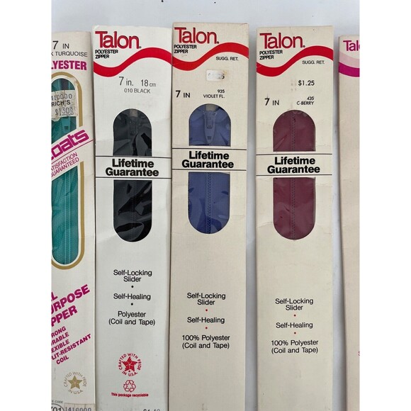 Lot of 10 Vintage Zippers New Old Stock Various Sizes, Colors, Makers- 8 Talon - Picture 3 of 5